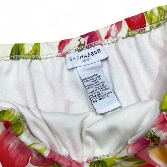 Vintage Y2K Sag Harbor Floral‎ Skirt Midi Tropical Tiered Size Small - Picture 4 of 5
